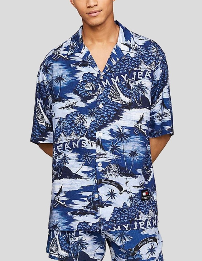 Camisa TOMMY JEANS hawaiian camp shirt multi